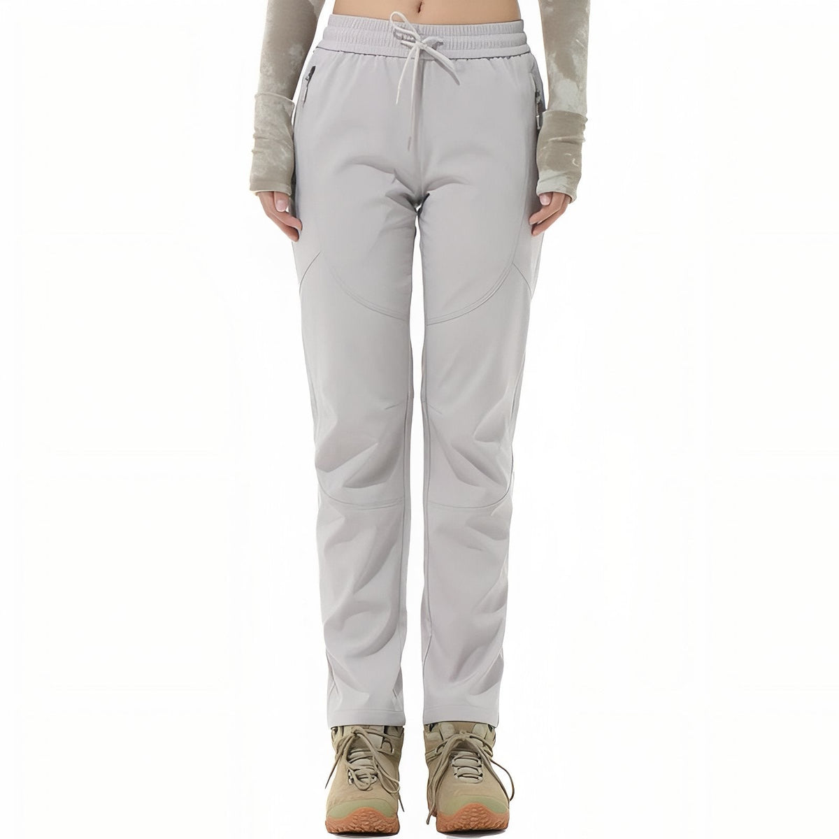 Pantalon Léger Randonnée Femme gris clair