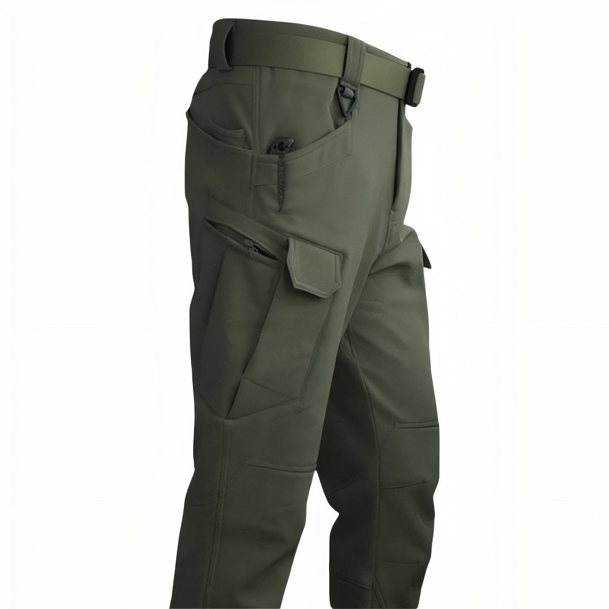 Pantalon Multi Poches Randonnée Homme vert olive
