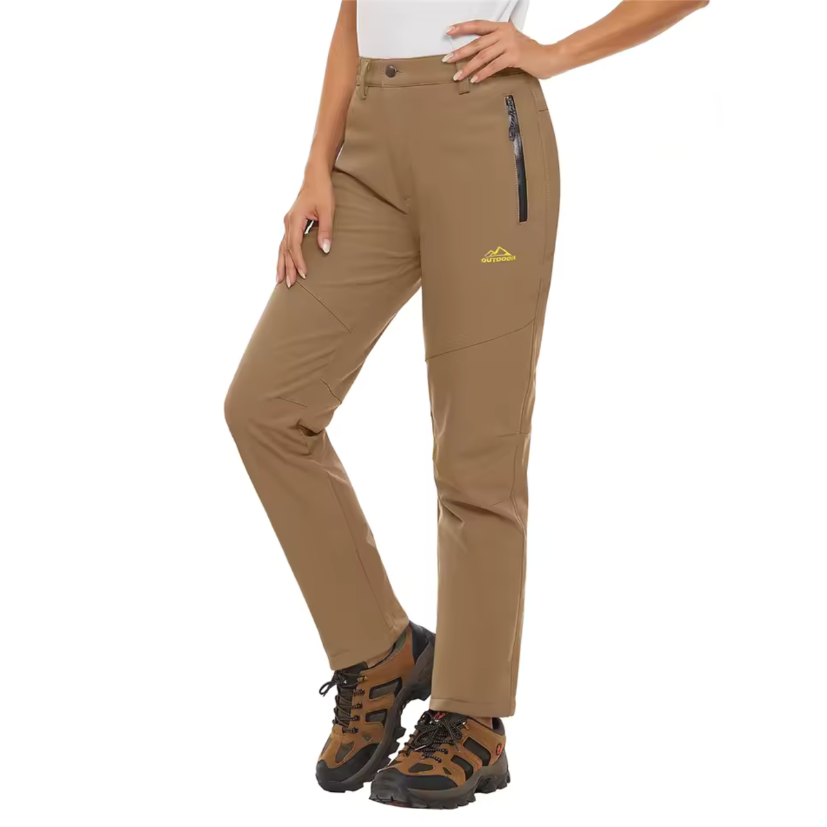 Pantalon Randonnée Chaud Femme beige sable