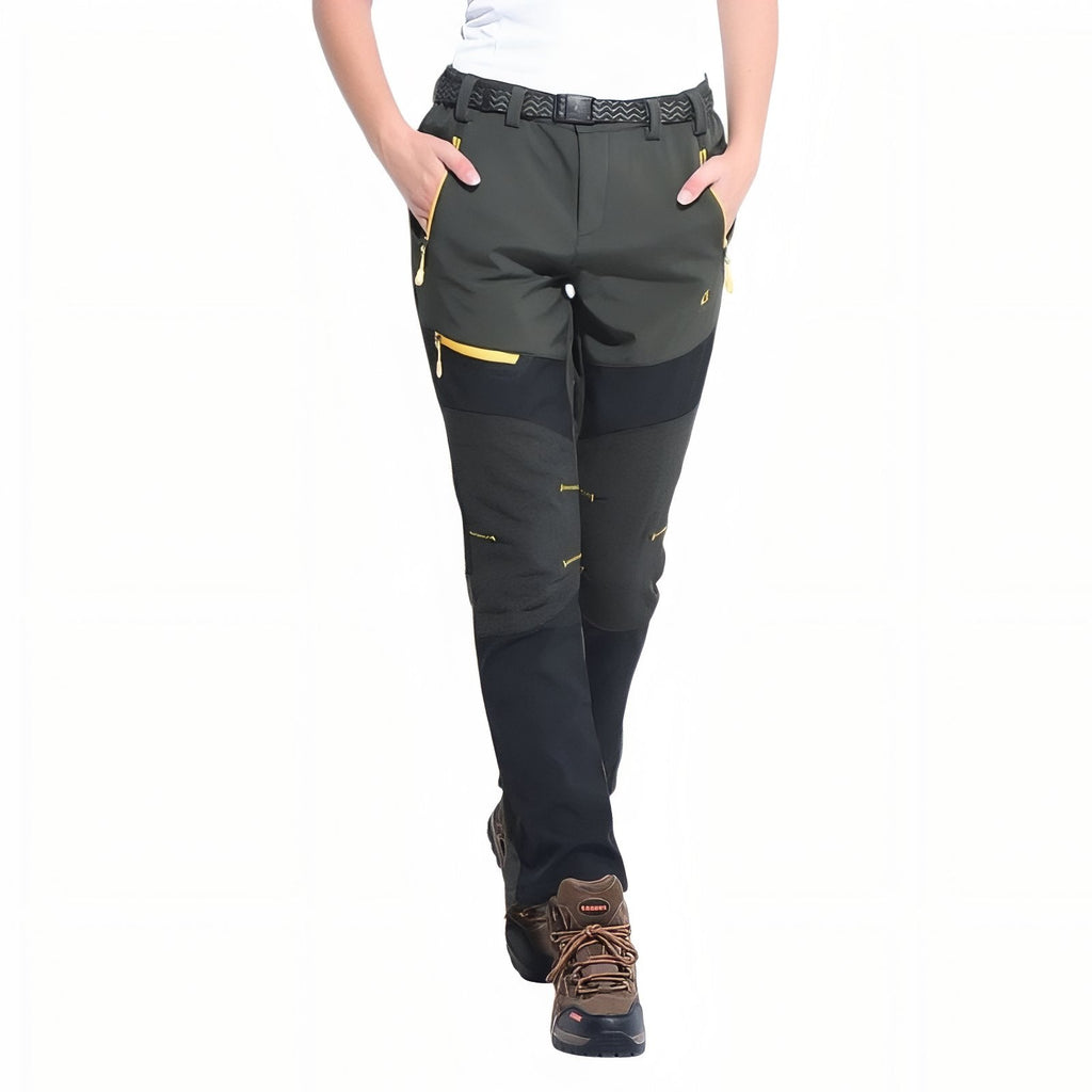 Pantalon Randonnée Chaud Polaire Femme vert