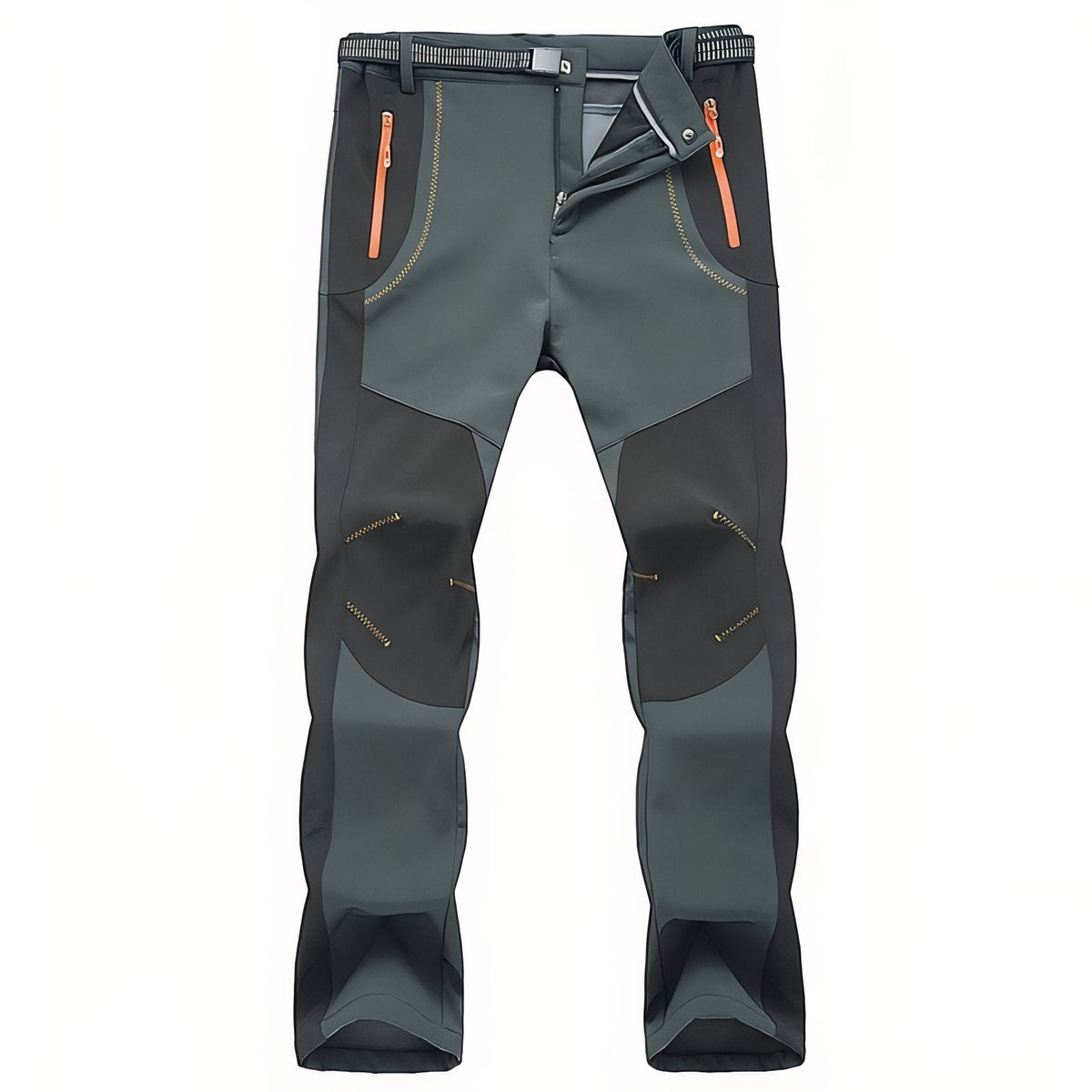 Pantalon Randonnée Déperlant Homme gris foncé et orange