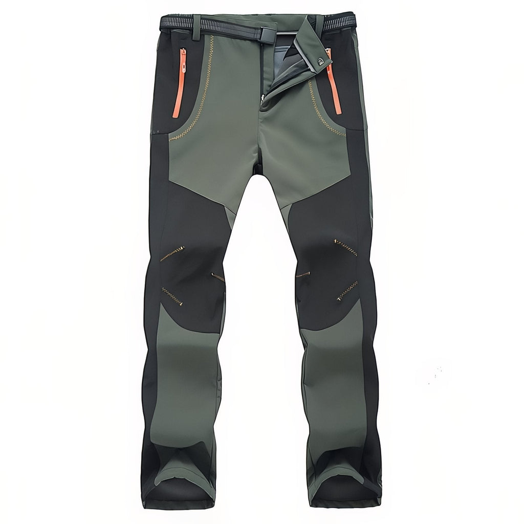 Pantalon Randonnée Déperlant Homme vert foncé et noir