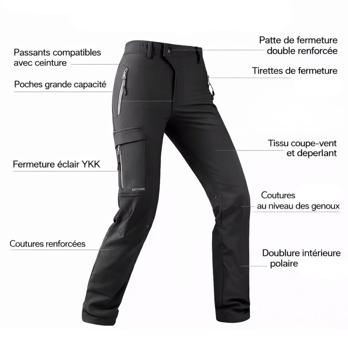 Pantalon Randonnée Doublé Polaire Femme — photo 6