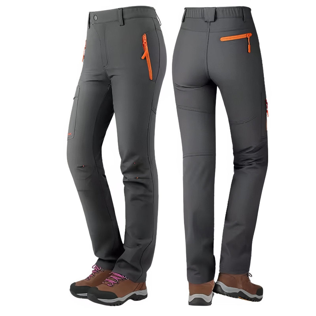 Pantalon Randonnée Doublé Polaire Femme gris