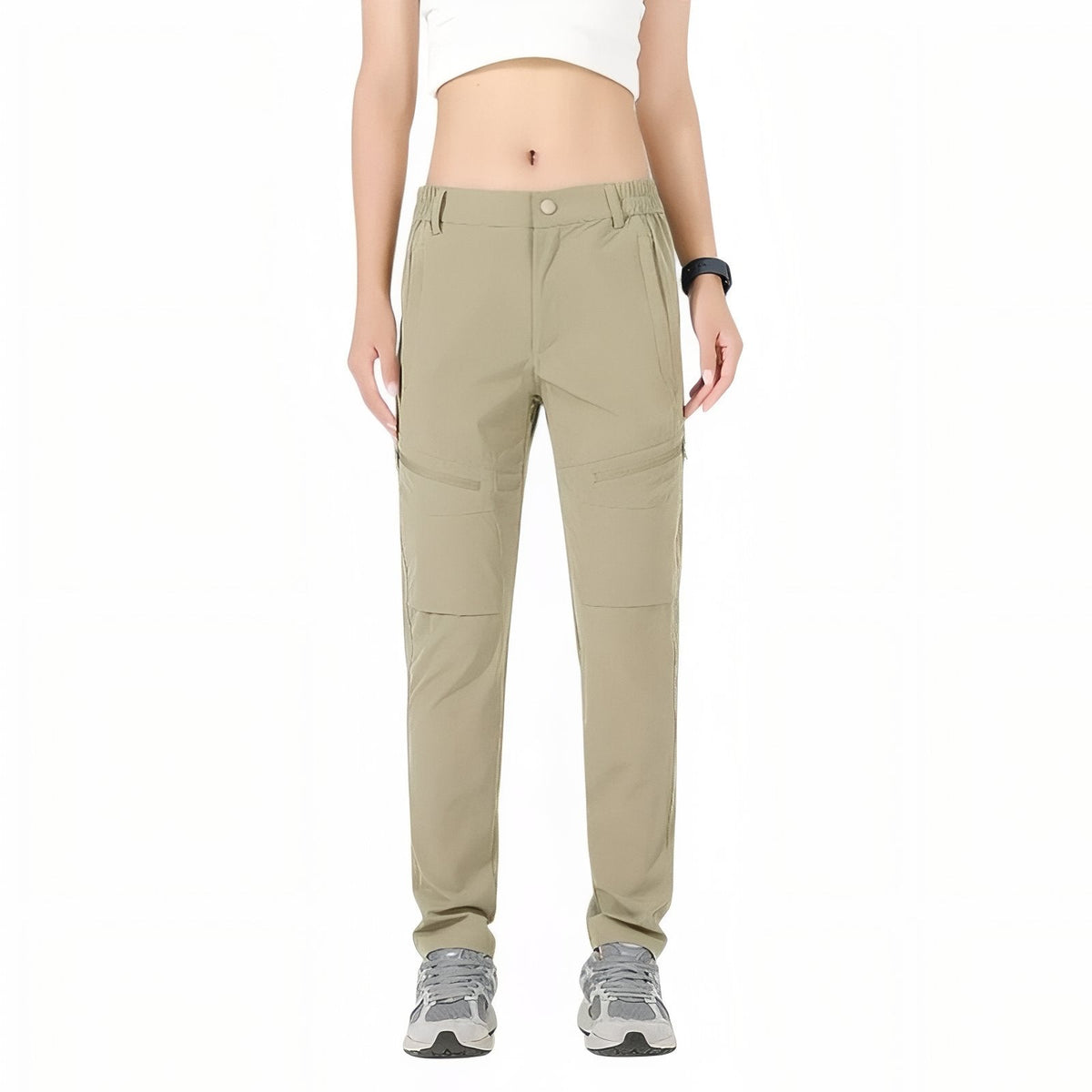 Pantalon Randonnée Femme Été Extensible beige