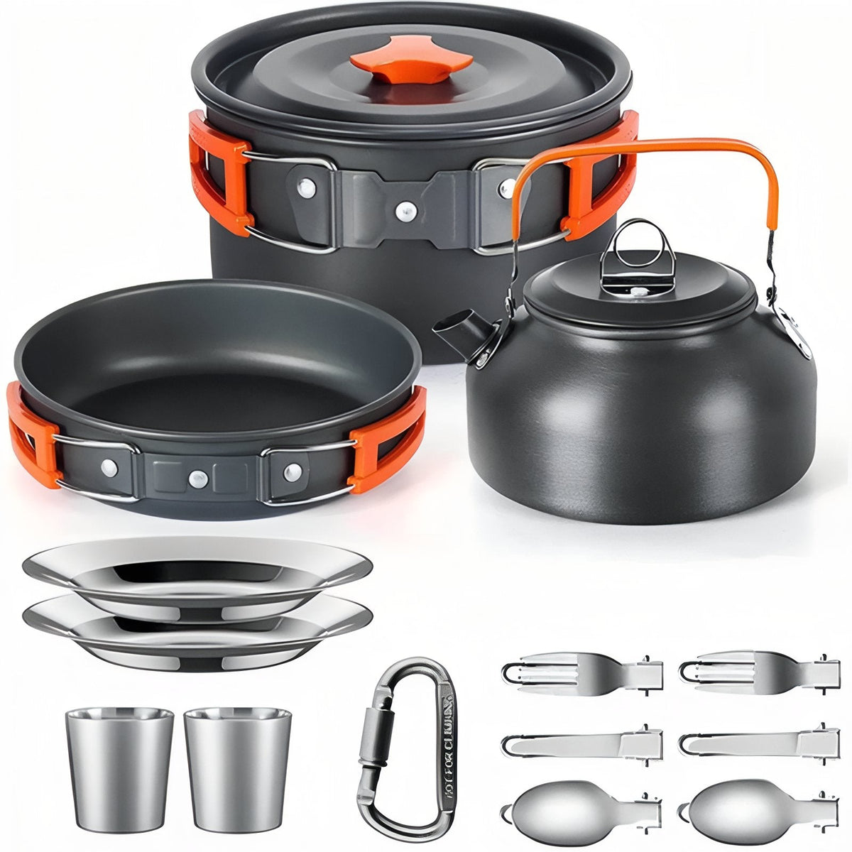 Popote Trek 2 Personnes noir et orange