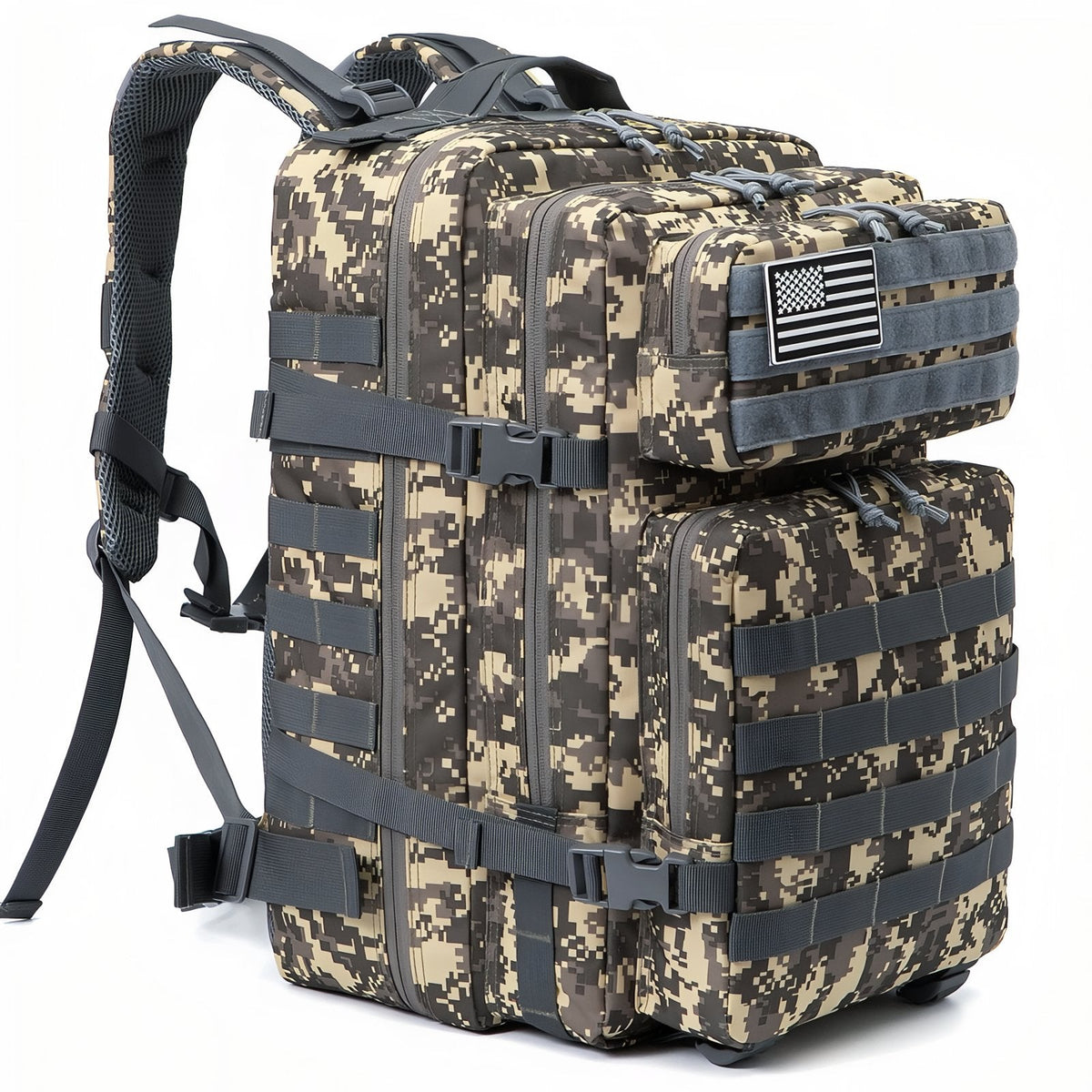 Sac à Dos Camouflage 45L gris et beige