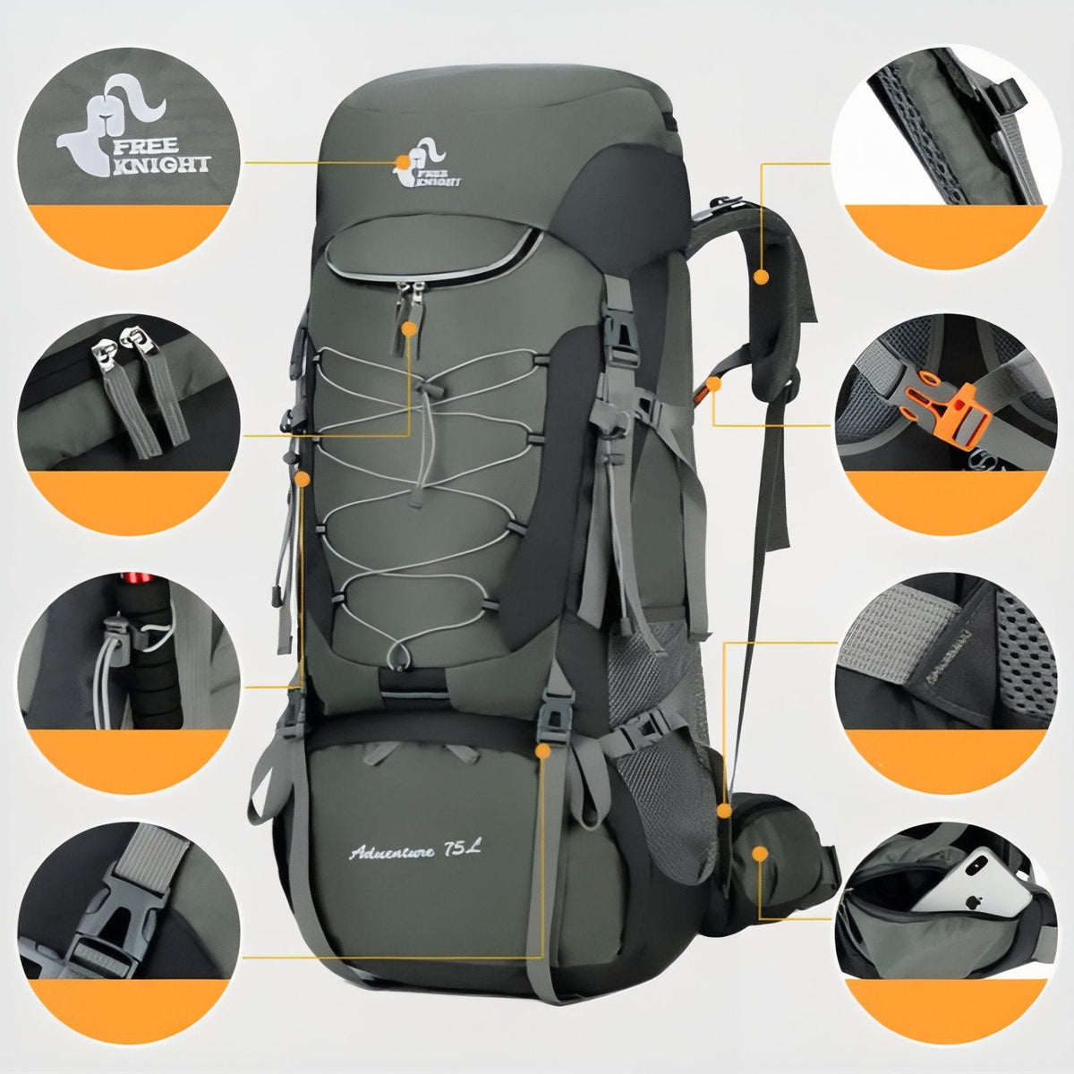 Sac à Dos Imperméable Randonnée 75L — photo 7