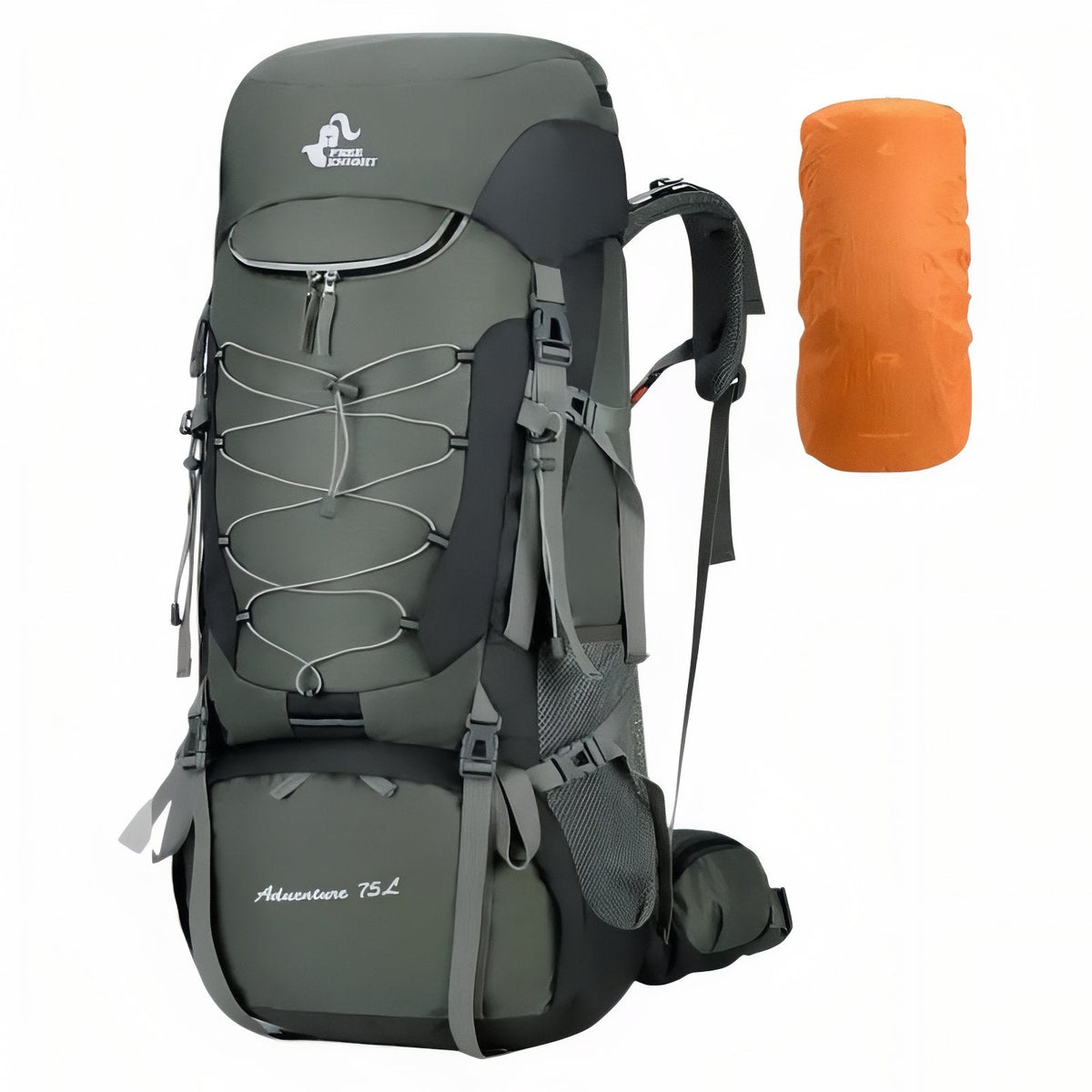 Sac à Dos Imperméable Randonnée 75L vert foncé