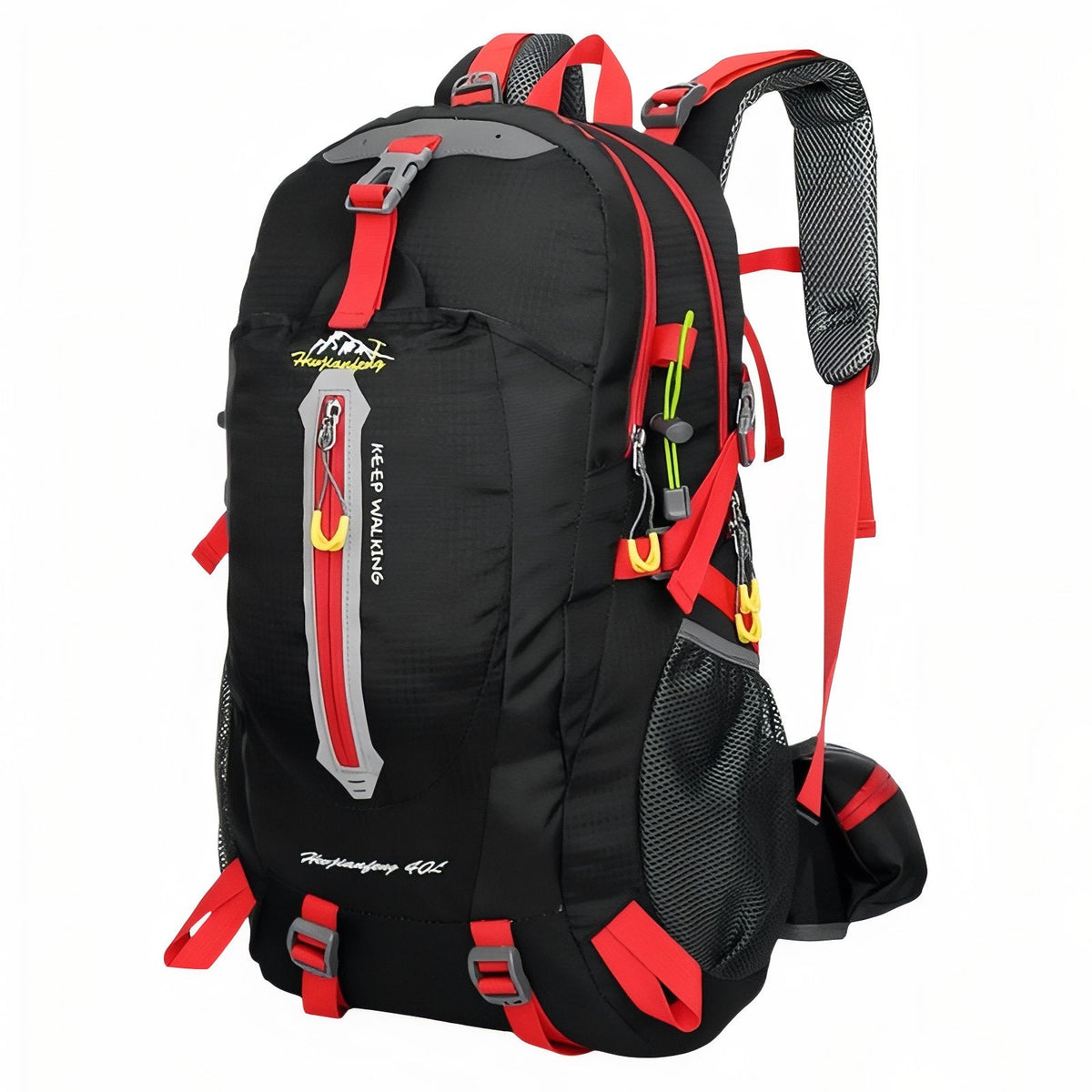 Sac à Dos Marche Randonnée 40L noir et rouge