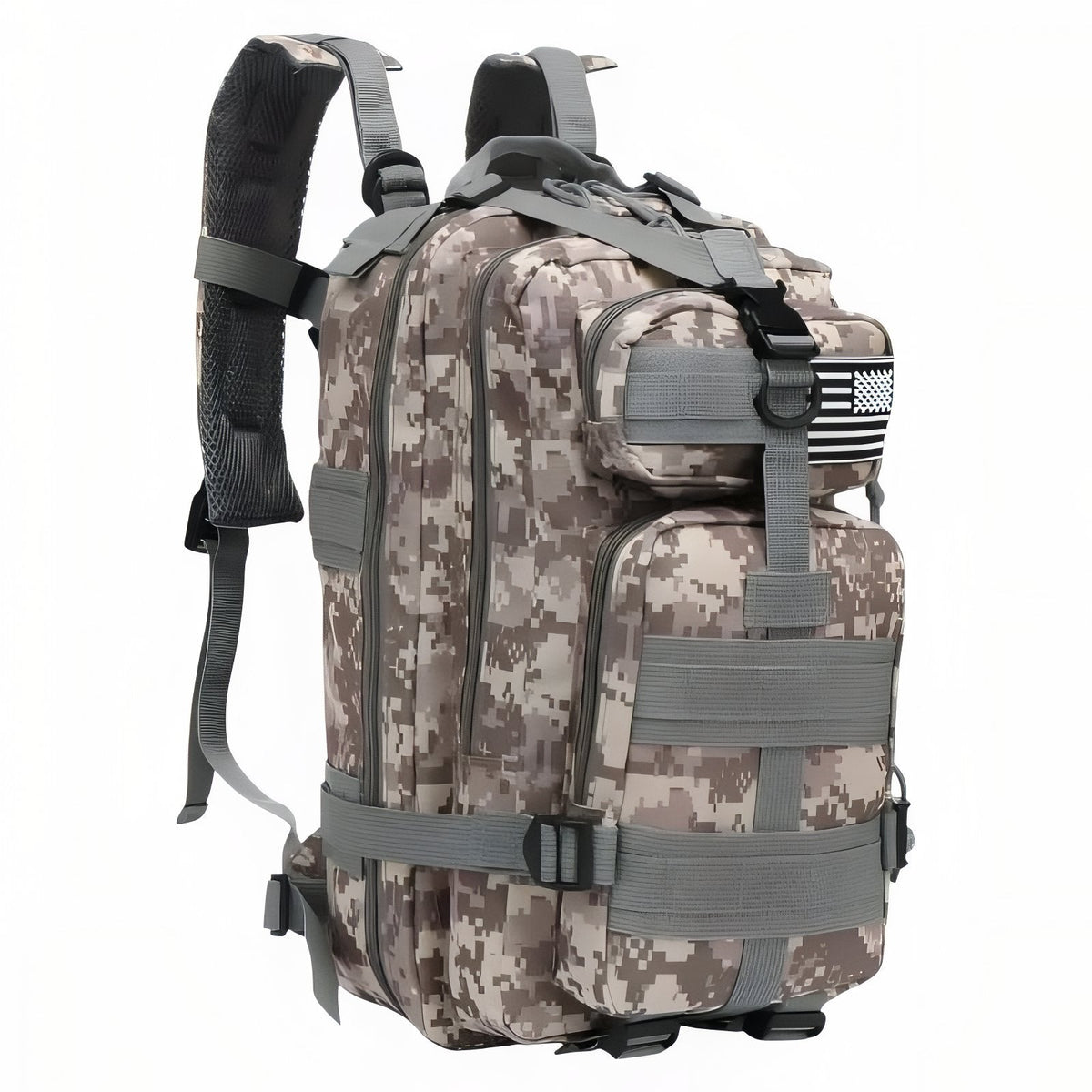 Sac à Dos Militaire Imperméable 30L/50L gris camouflage (30l)