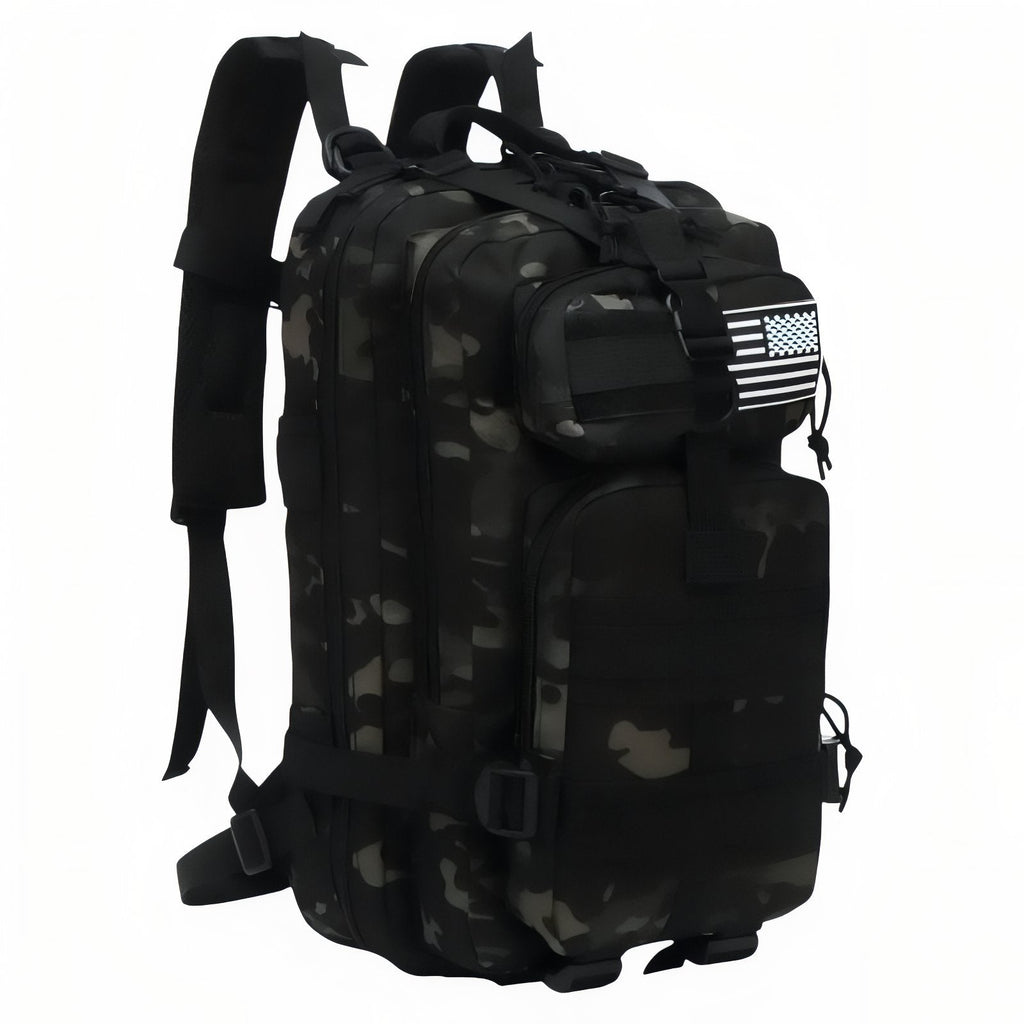 Sac à Dos Militaire Imperméable 30L/50L noir camouflage (30l)