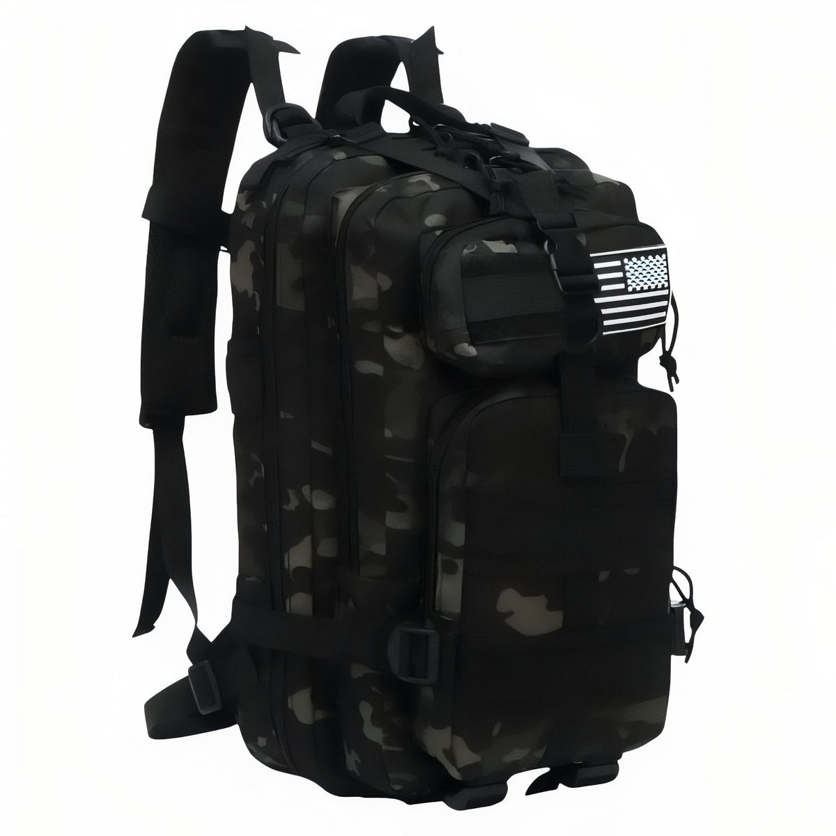 Sac à Dos Militaire Imperméable 30L/50L noir camouflage (30l)