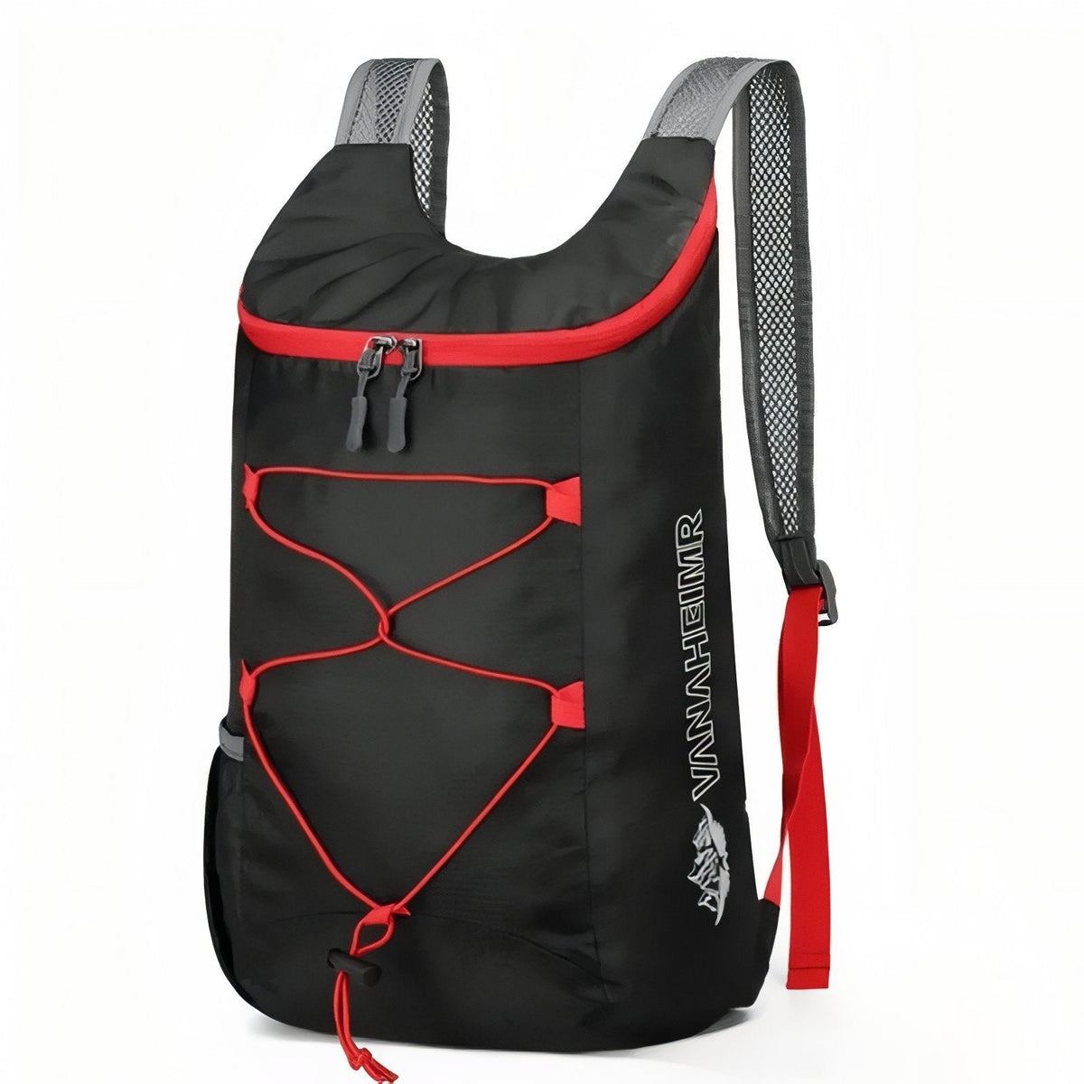 Sac à Dos Pliable Randonnée 20L noir et rouge