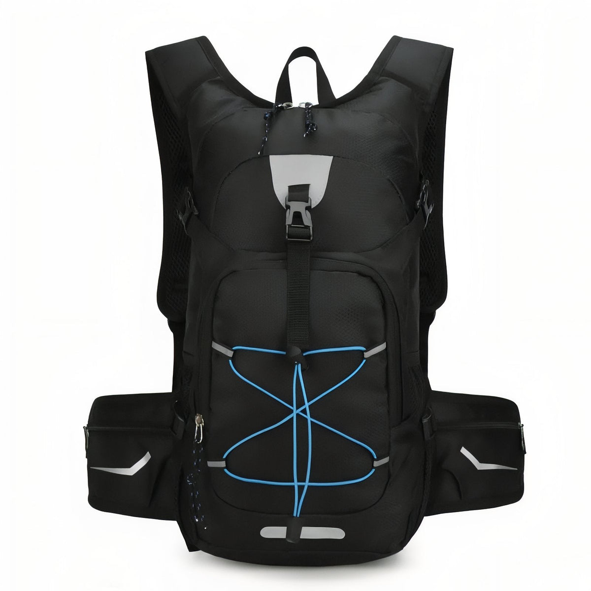 Sac à Dos Randonnée Avec Trou Pour Poche À Eau noir et bleu