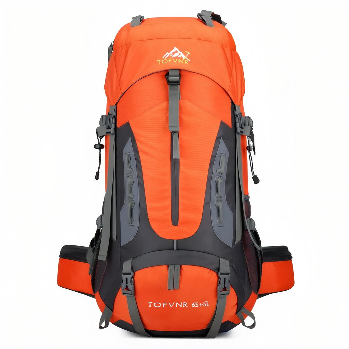 Sac à Dos Randonnée Homme 70L orange et noir