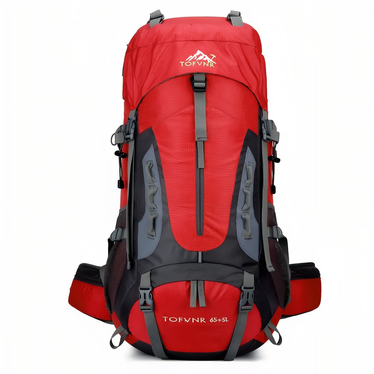 Sac à Dos Randonnée Homme 70L rouge cerise