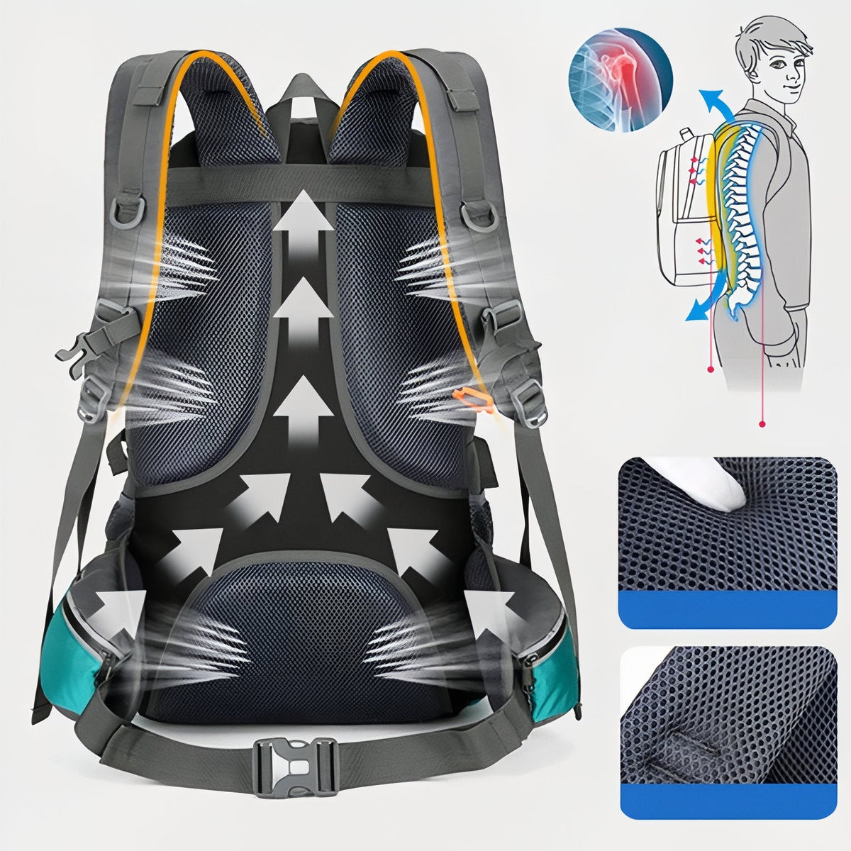 Sac à Dos Randonnée Multi-Poches 55L — photo 4