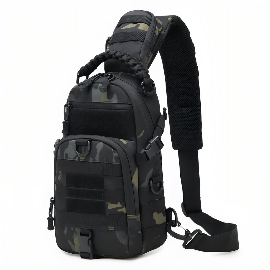 Sac Bandoulière Homme Pour Randonnée noir camouflage