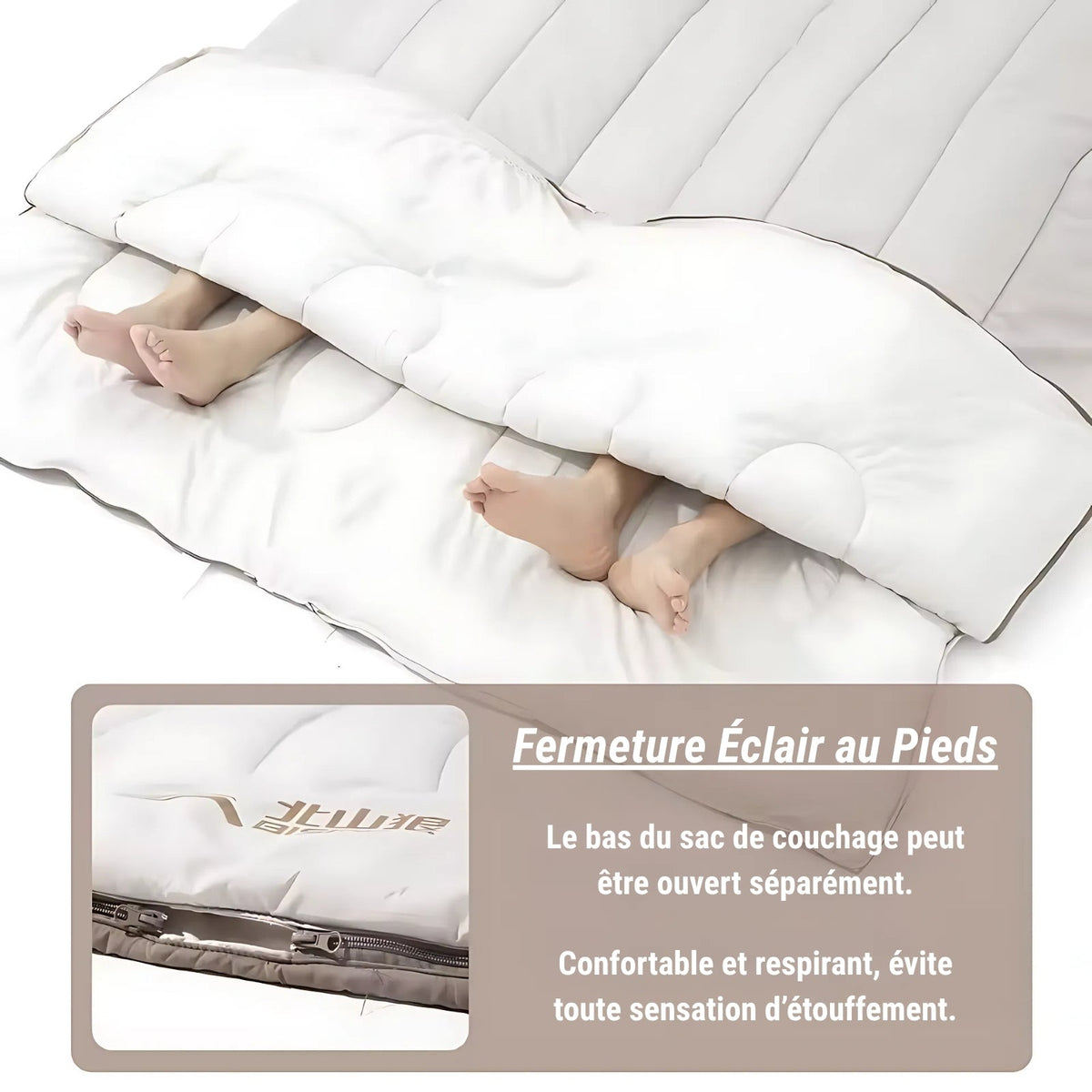 Sac De Couchage 2 Personnes Détachable — photo 9