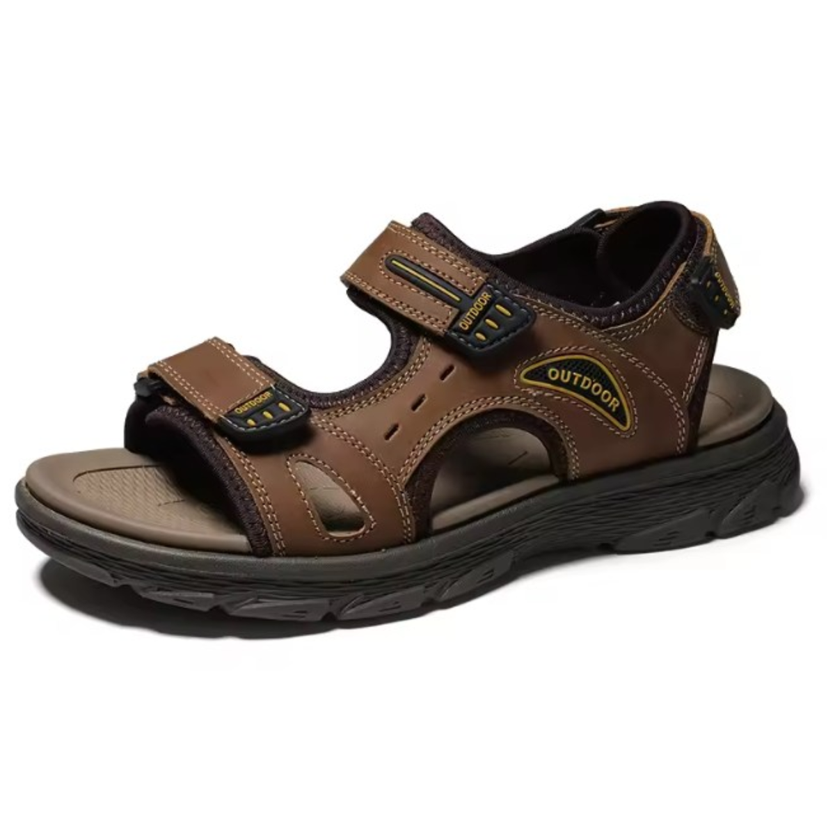Sandales De Marche Homme Cuir marron