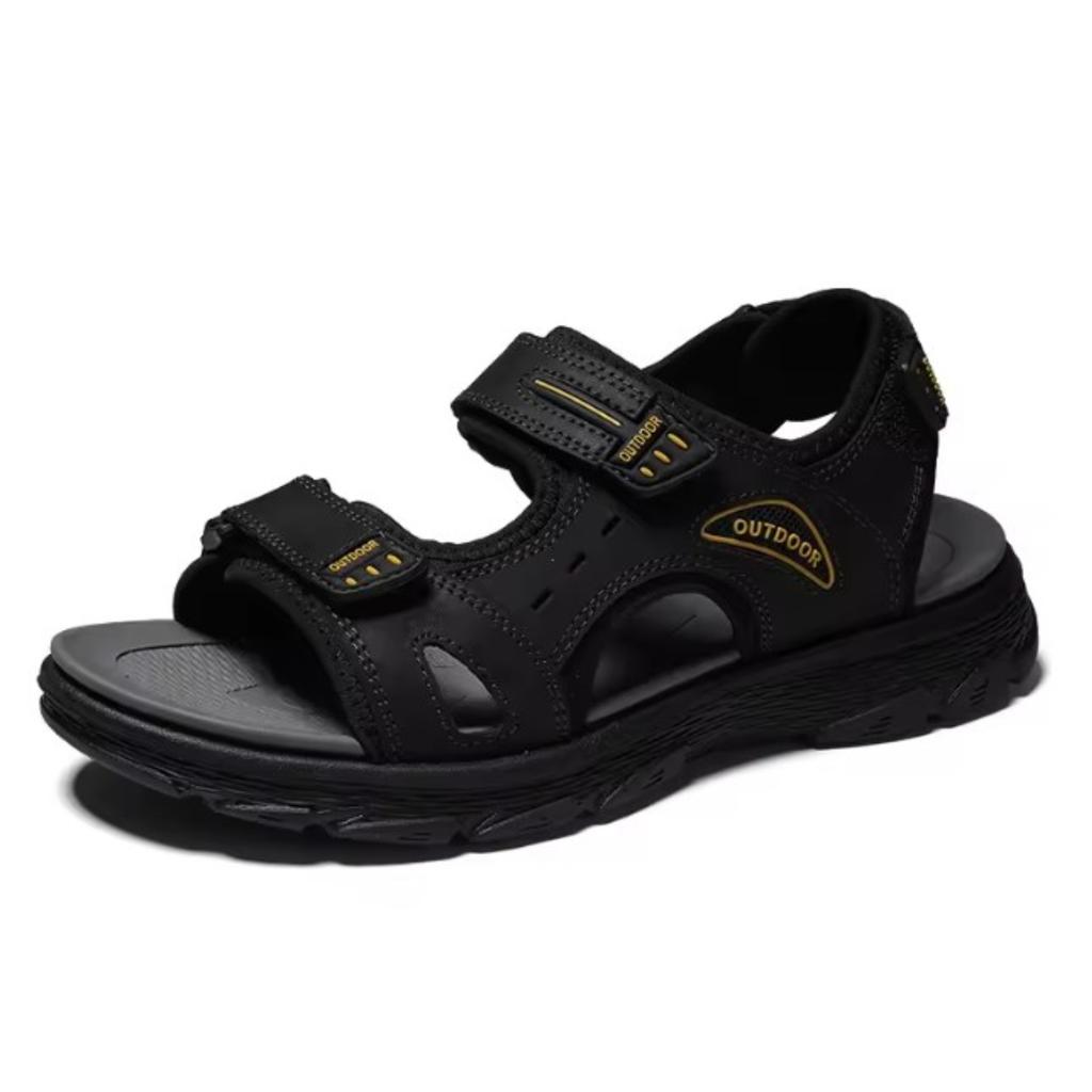 Sandales De Marche Homme Cuir noir