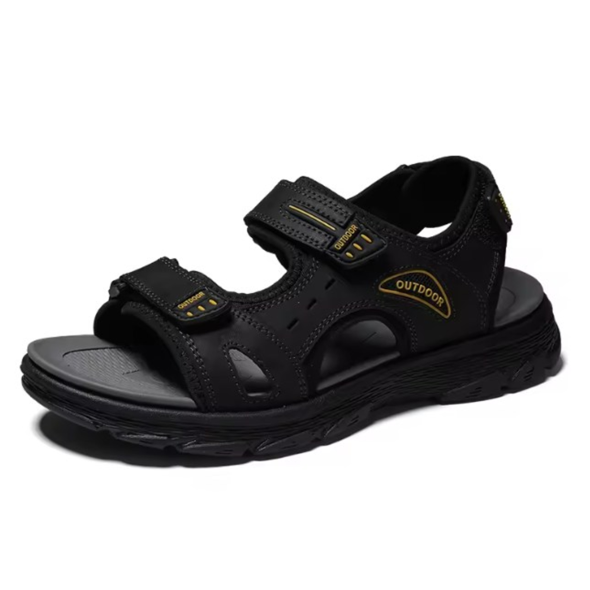 Sandales De Marche Homme Cuir noir