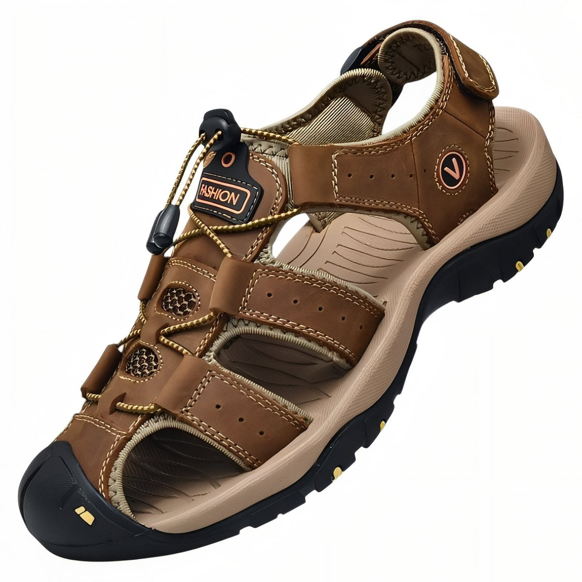 Sandales de Randonnée Homme Bout Fermé marron et beige