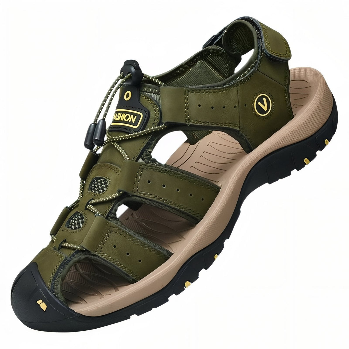 Sandales de Randonnée Homme Bout Fermé vert olive