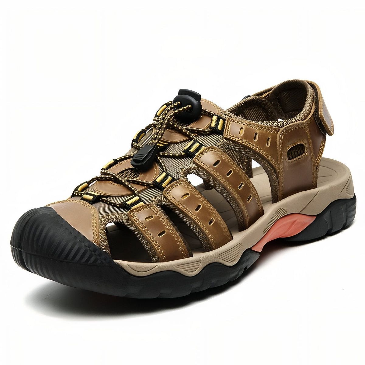 Sandales Randonnée Cuir Homme marron clair