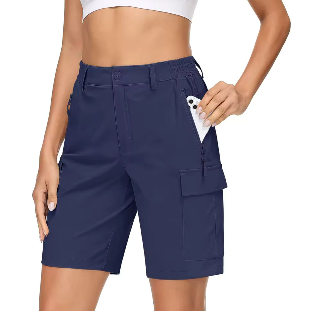 Short Cargo Femme Randonnée bleu marine