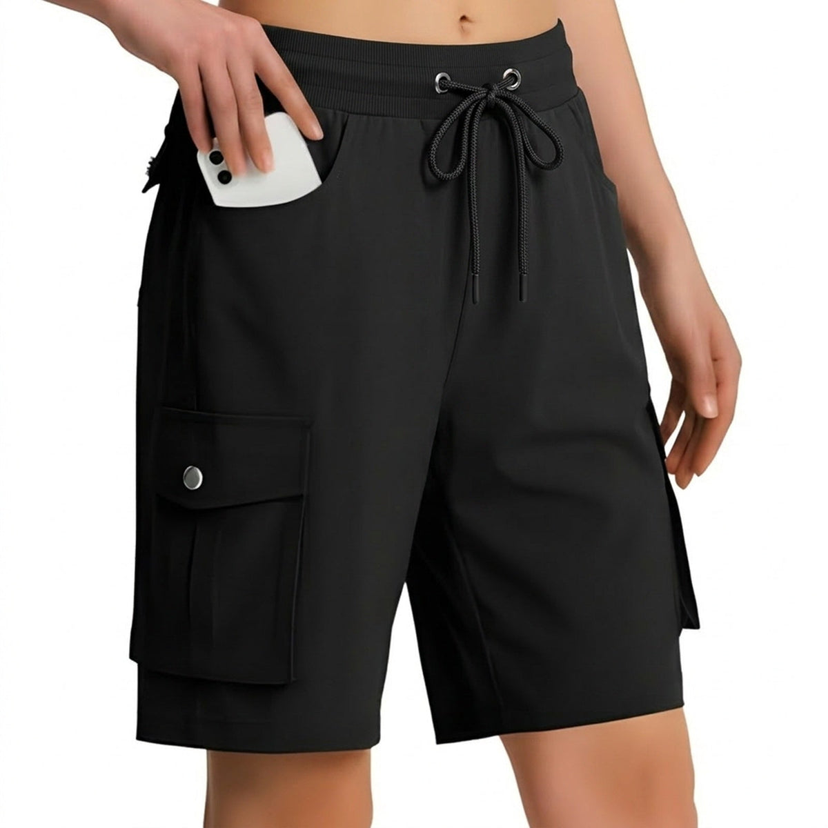 Short Long Randonnée Femme noir