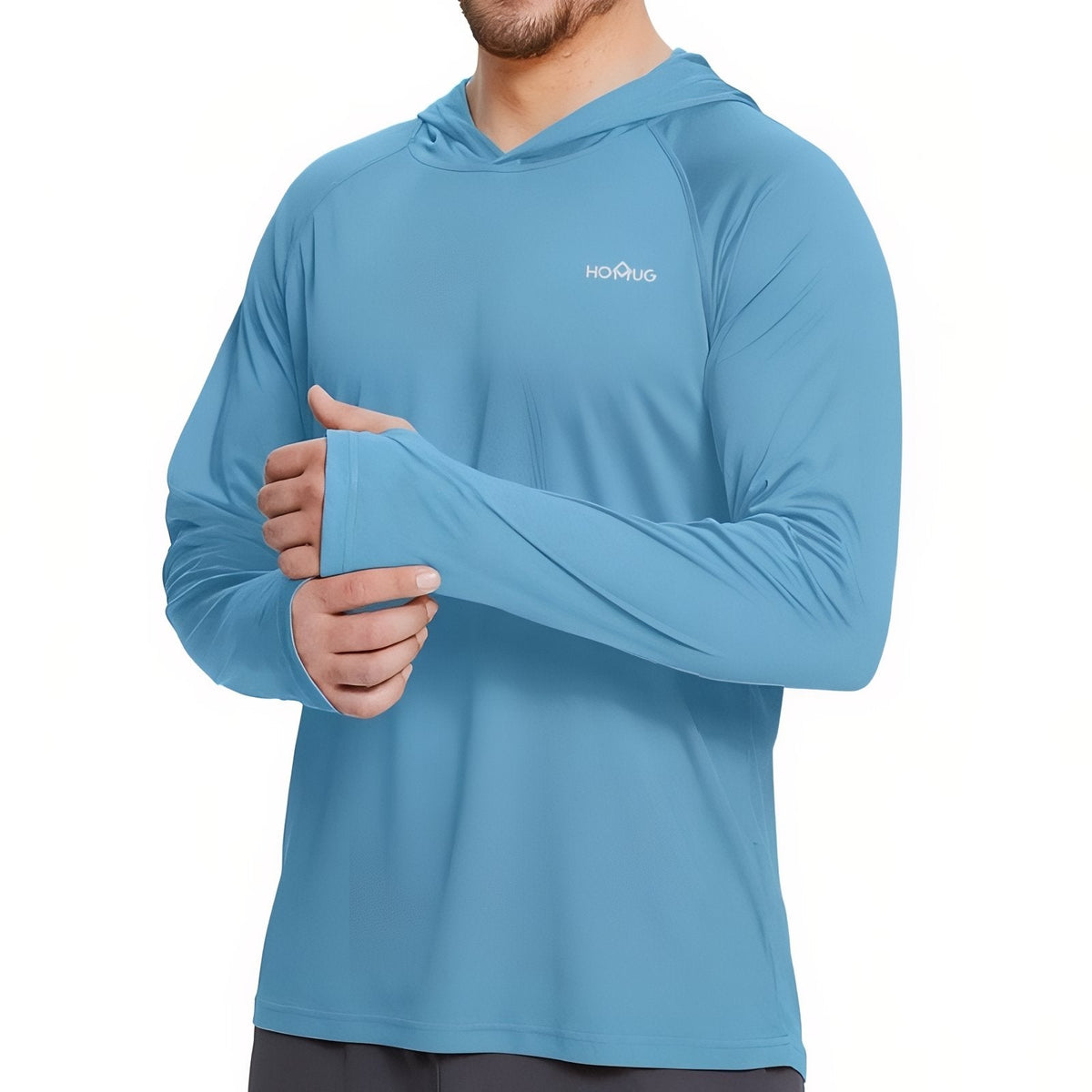 T-Shirt Anti-UV Homme Randonnée UPF50+ bleu ciel