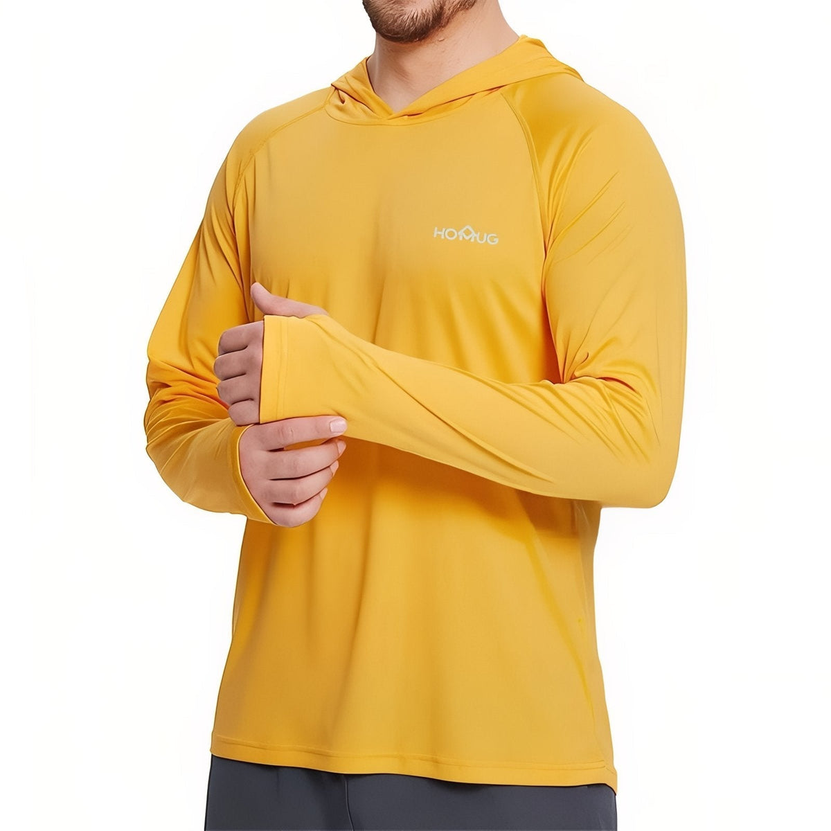 T-Shirt Anti-UV Homme Randonnée UPF50+ jaune soleil