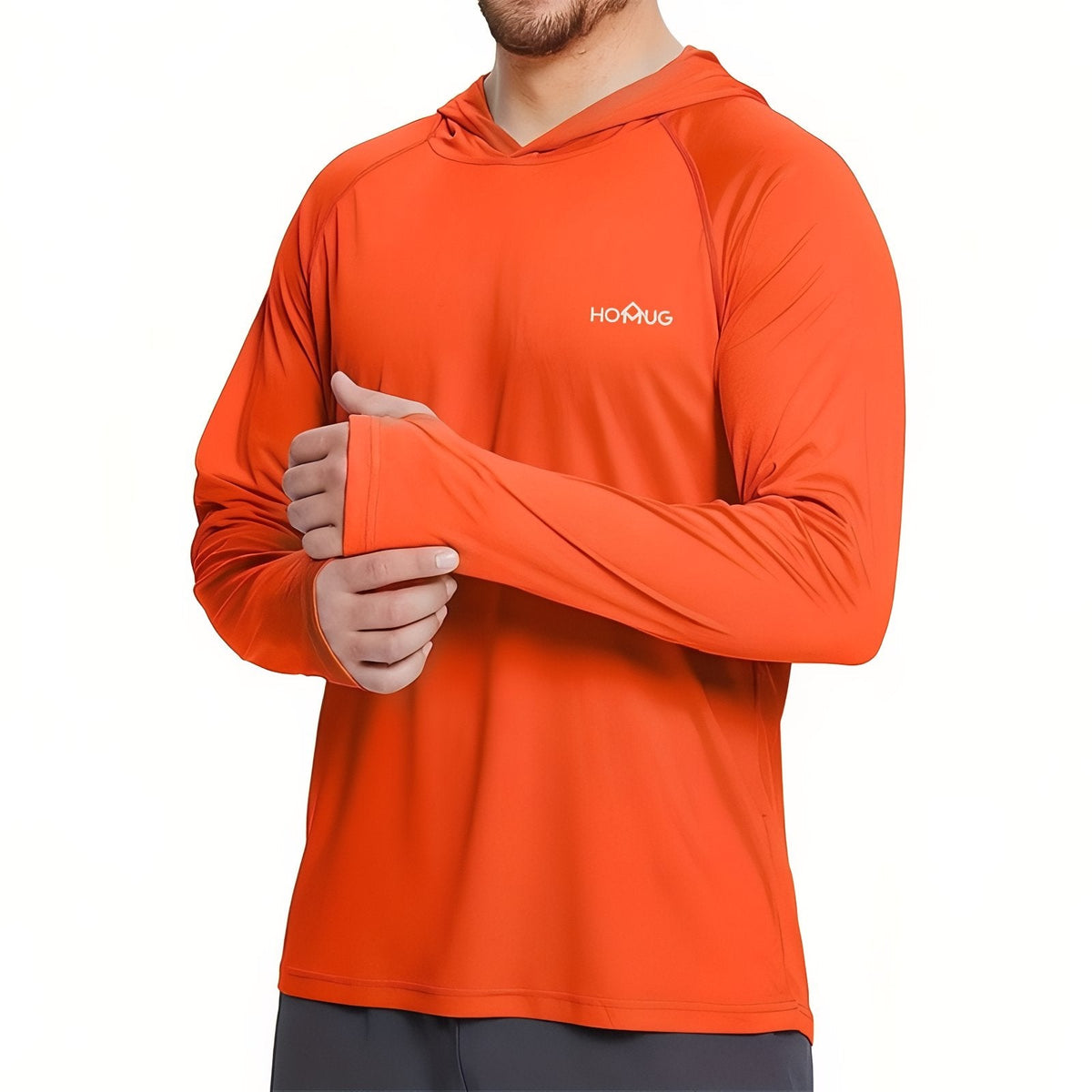 T-Shirt Anti-UV Homme Randonnée UPF50+ orange fluo
