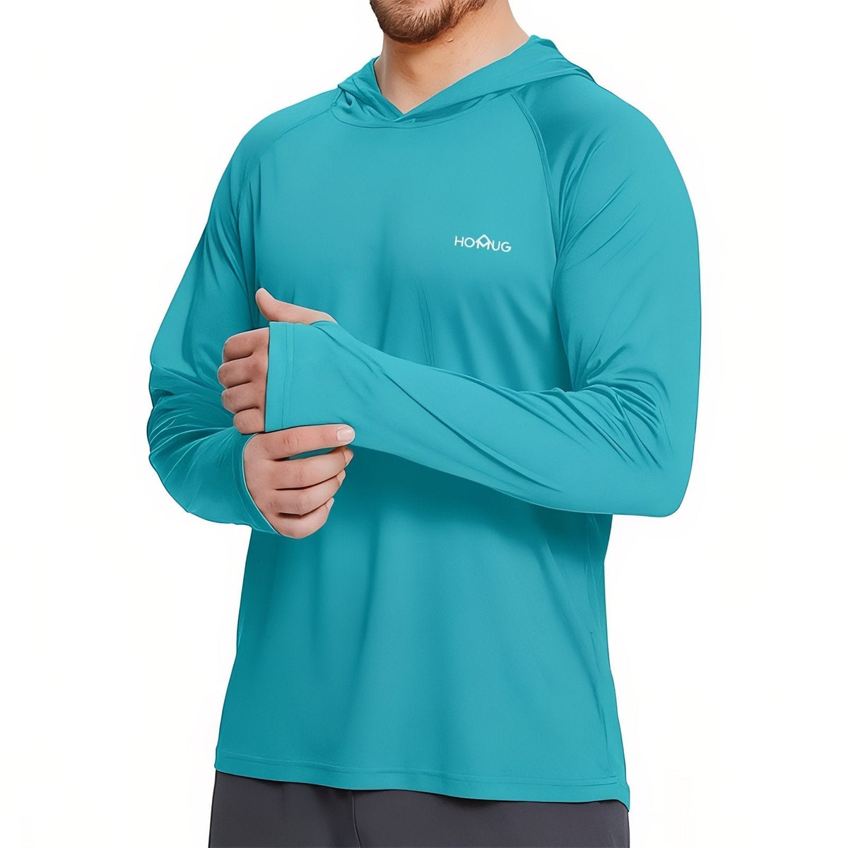 T-Shirt Anti-UV Homme Randonnée UPF50+ turquoise clair
