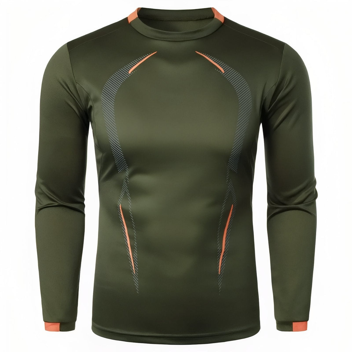 T-Shirt Manche Longue Randonnée Homme vert olive