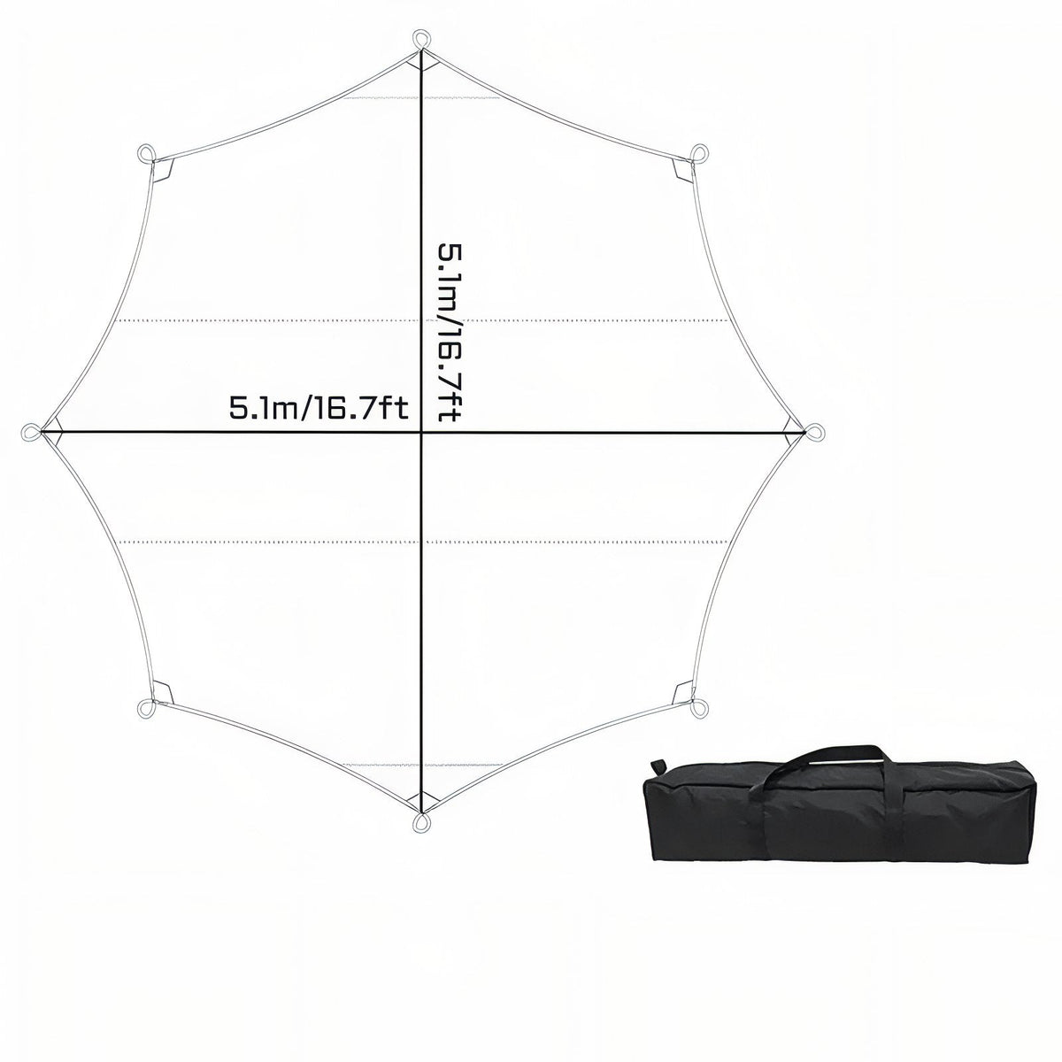 Tarp Randonnée 5.1x5.1M — photo 3