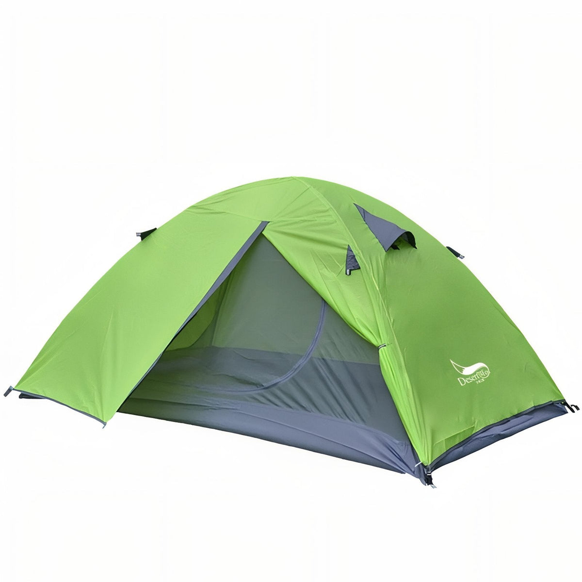 Tente Bivouac 2 Places Légère vert lime et gris foncé