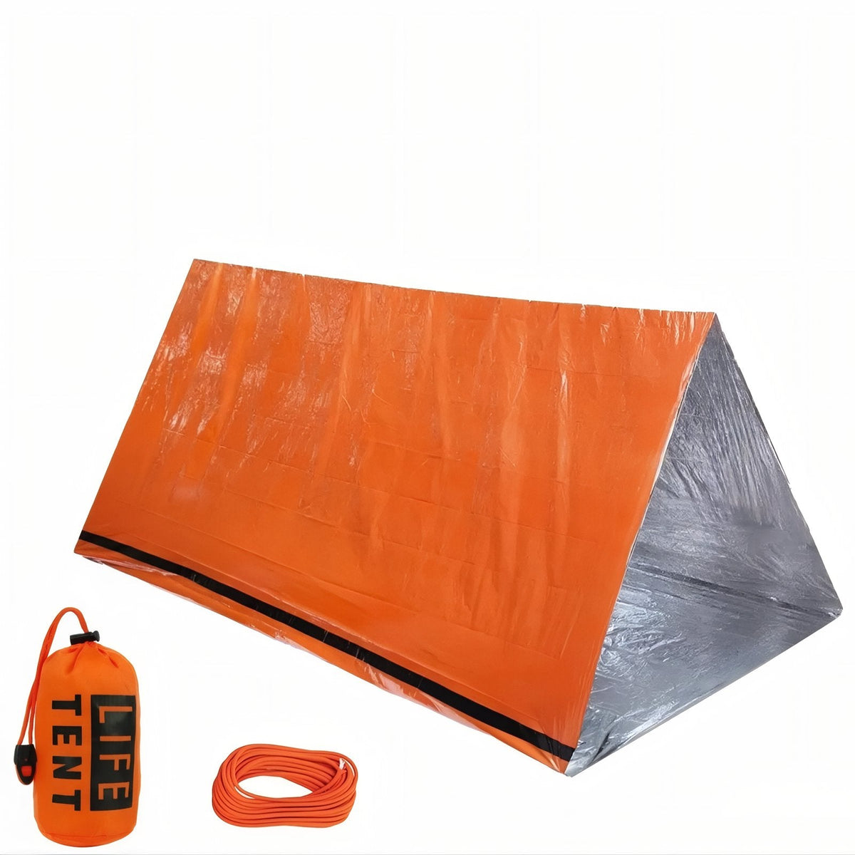 Tente Bivouac Survie orange et argent