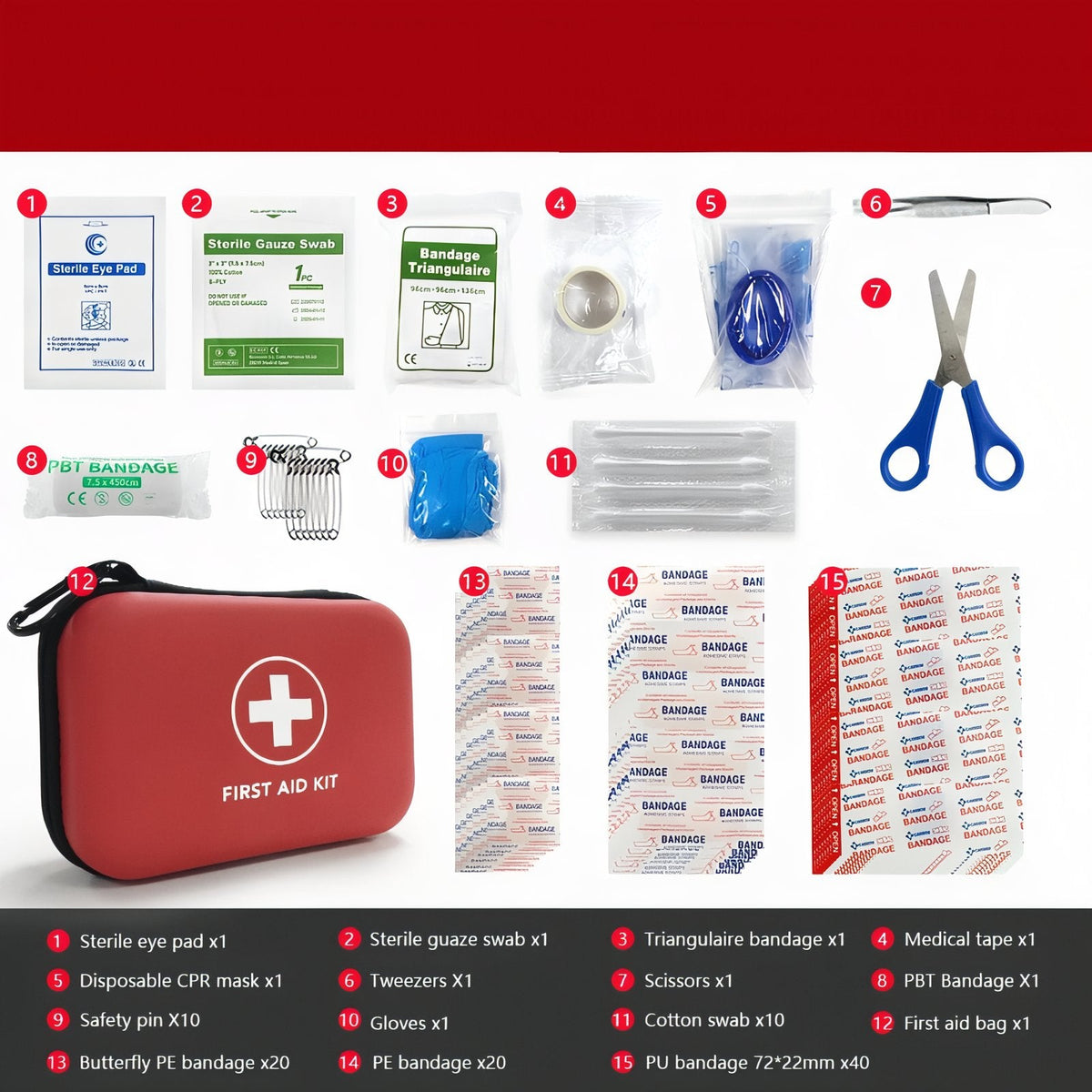 Trousse De Premier Secours Randonnée 92pcs — photo 6