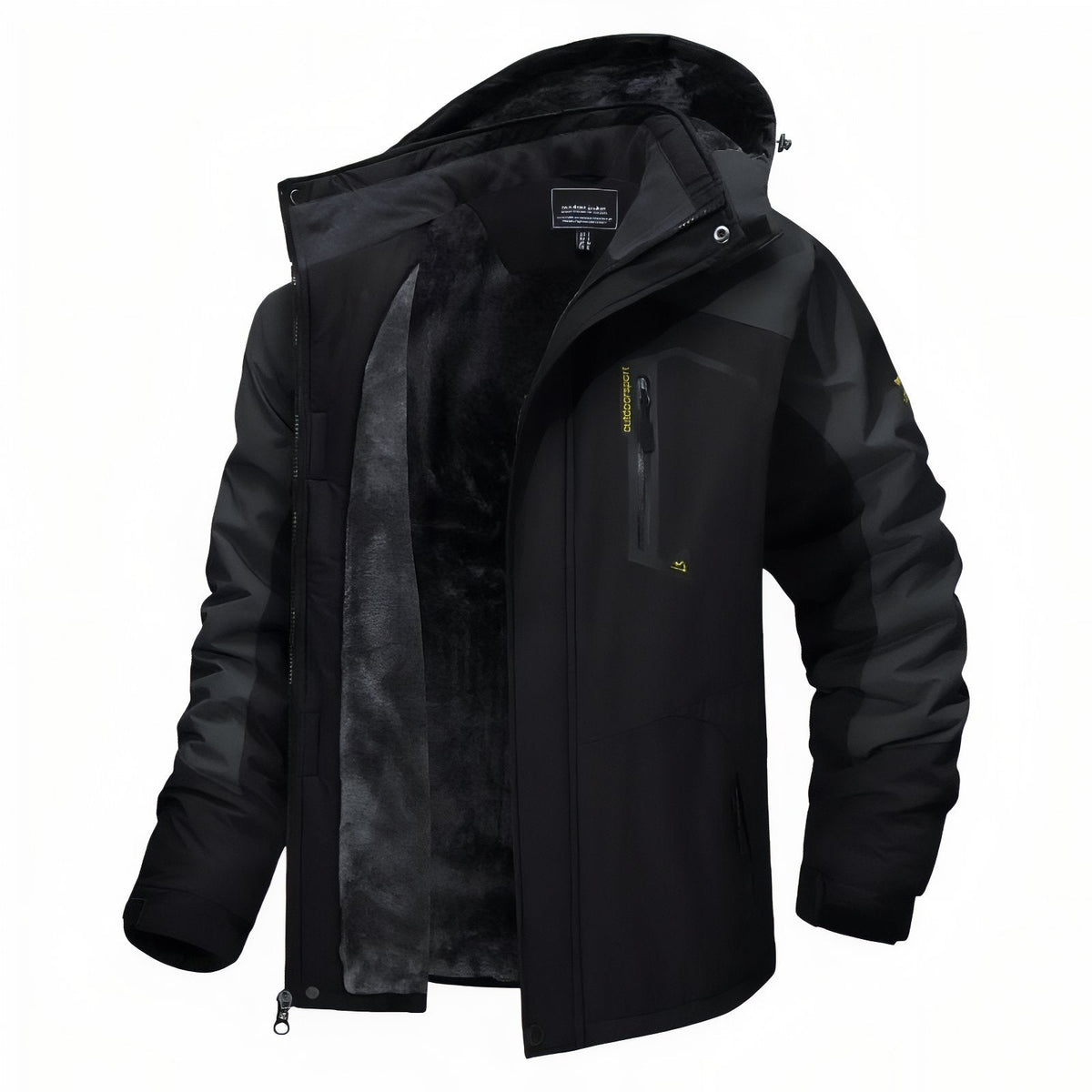 Veste Chaude Randonnée Homme noir et gris