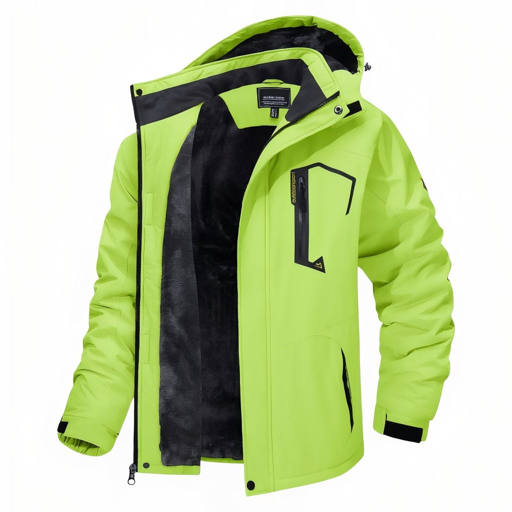 Veste Chaude Randonnée Homme vert fluo