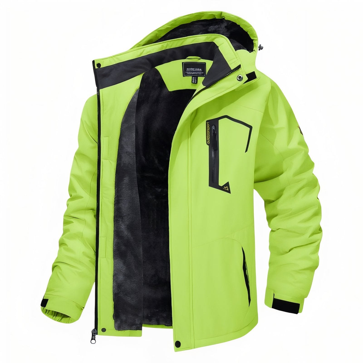 Veste Chaude Randonnée Homme vert fluo