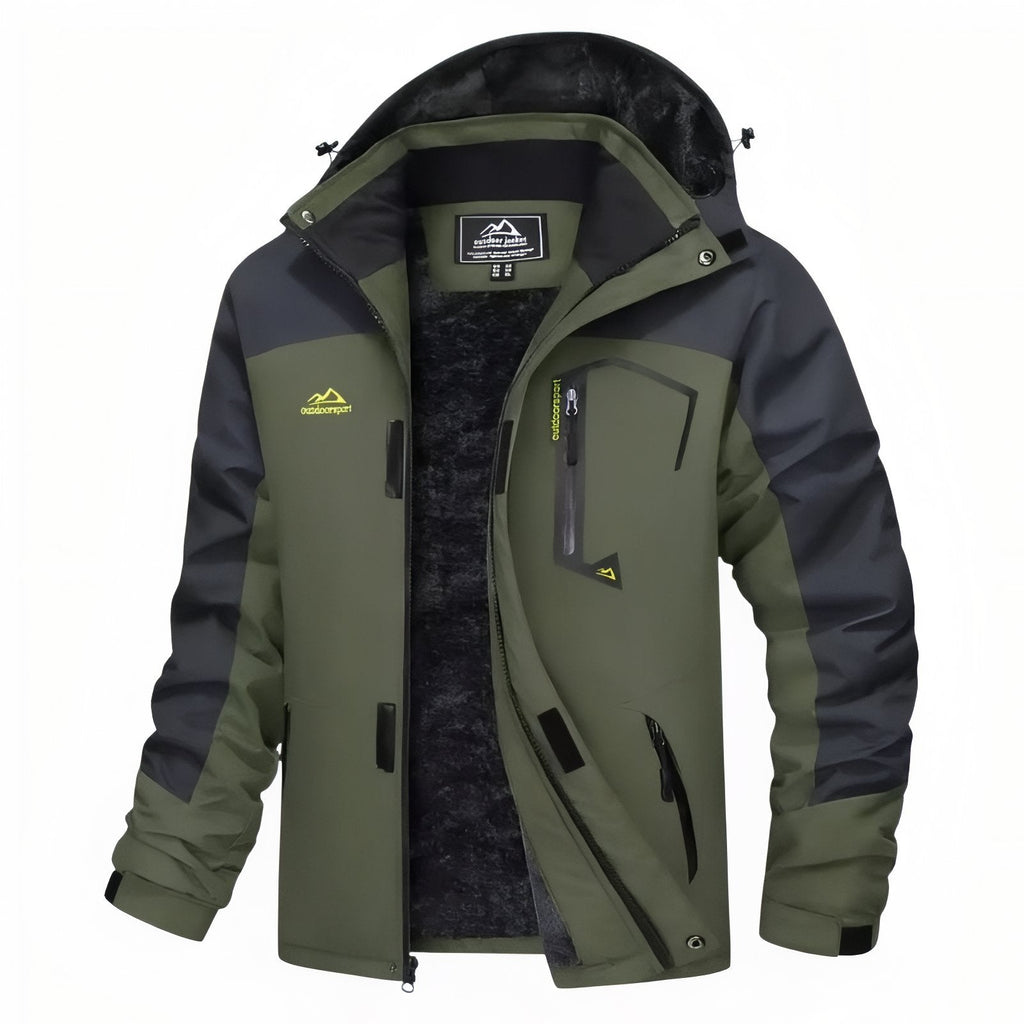 Veste Chaude Randonnée Homme vert olive