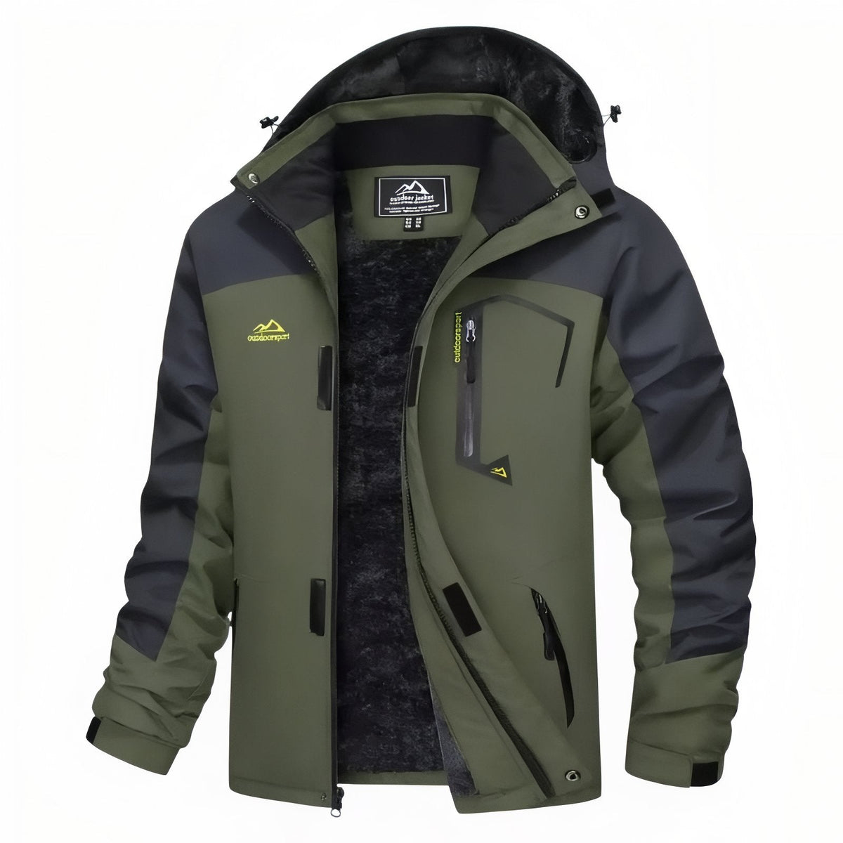 Veste Chaude Randonnée Homme vert olive