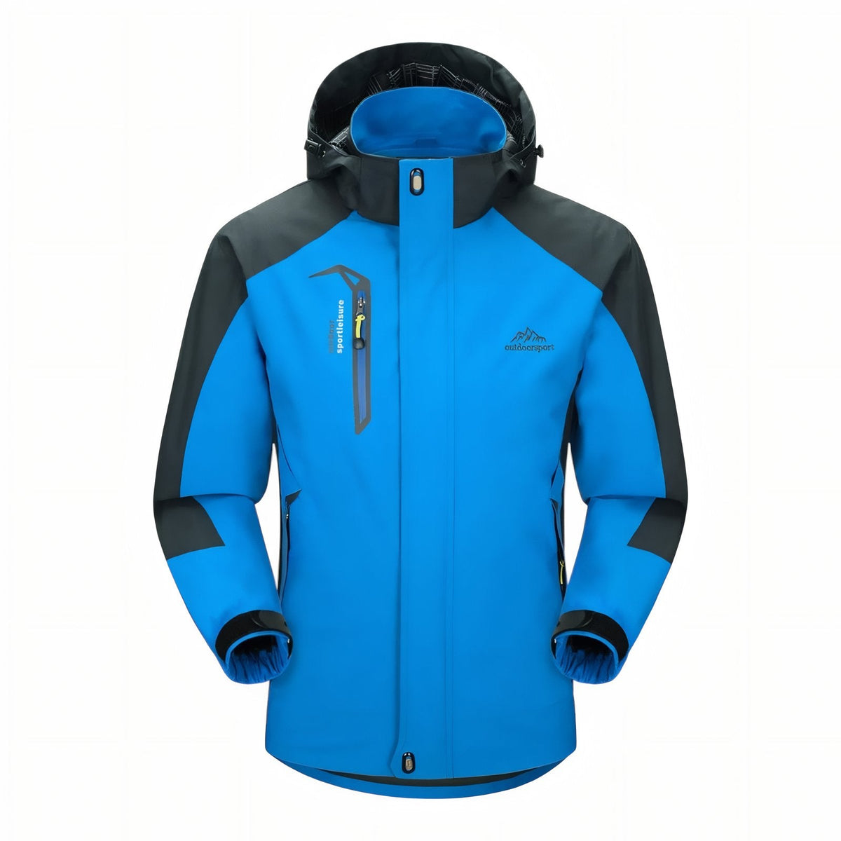 Veste Randonnée Imperméable Respirante Homme bleu ciel et noir