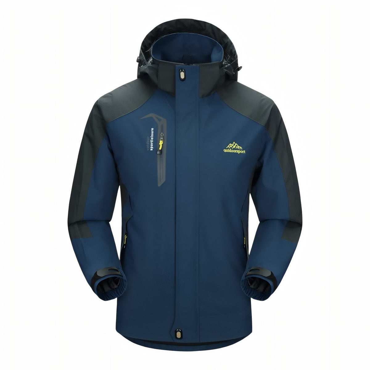 Veste Randonnée Imperméable Respirante Homme bleu marine et noir